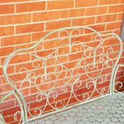 Zaer Ltd. International Esme Iron Garden Bench with Heart Designs in Green "Paris 1968" ZR200485-GR View 5