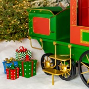 Zaer Ltd. International 16 ft. Long XL Iron Christmas Train with Cart "The Flying Santa" ZR200888-RG View 5