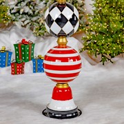 Zaer Ltd. International 5.6ft. Tall Iron Christmas Ornament Decorative Display Tower in Red/Black/White ZR220424 View 5