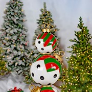 Zaer Ltd. International 6 ft. Tall Iron Christmas Ornament Tower with Black & White Polka Dots ZR220425 View 5