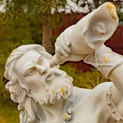 Zaer Ltd. International Pre-Order: 52" Tall Magnesium Merman Garden Statue w/Seashell Spyglass "Peter" ZR343252-GY View 5