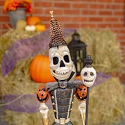 Zaer Ltd International Pre-Order: 36" Tall Set of 2 Small Halloween Skeleton Soldiers Holding Staffs ZR983490-SET View 5