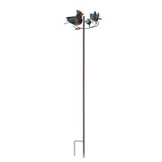 Zaer Ltd International 49" Tall Momma Bird & Babybirds Metal Garden Stake "The Bluebirds" ZR120339 View 5