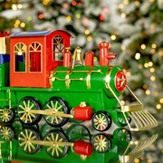 Zaer Ltd. International 17" Long Iron Tabletop Christmas Train Decoration "Special Delivery" ZR200666-RG View 5