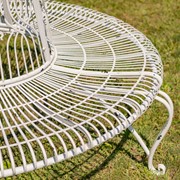 Zaer Ltd. International 61.5" Victorian Style Round Metal Tree Bench in Antique White "Paris 1968 ZR150645-AW View 5