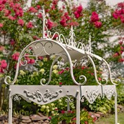 Zaer Ltd. International 6.5ft. Tall 2-Tier Parisian-Inspired Iron Flower Cart in Antique White "Avignon" ZR220885-AW View 5