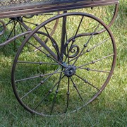 Zaer Ltd. International 82" T. Large Iron Flower Cart with Curved Roof in Bronze "Paris 1968" ZR200200-BZ View 5