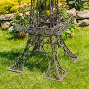 Zaer Ltd. International 9ft. Tall Two-Tier Eiffel Tower-Inspired Iron Plant Stand in Copper-Brown ZR220882-CB View 5