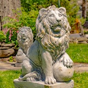 Zaer Ltd International Pre-Order: S/2 26.5"T. Magnesium Lion Sentry Statues in Grey "Marloni & Antonio" ZR560270-GY View 6