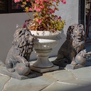 Zaer Ltd International 26.5" Tall Set of 2 Magnesium Lion Sentry Statues in Bronze "Marloni & Antonio" ZR560270-BZ View 6