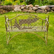 Zaer Ltd International Classic Iron Bench with Elk & Evergreen Silhouette "The Highlands" ZR220861-GR View 6