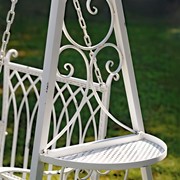 Zaer Ltd International "New York" Iron Swing Chair in Antique White ZR090505-AW View 6