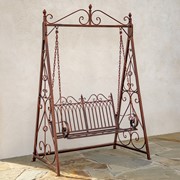 Zaer Ltd International "Tserovani" Iron Swing Bench in Antique Bronze ZR820302-BZ View 6