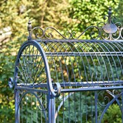 Zaer Ltd. International Pre-Order: 82"T. Iron Flower Cart with Curved Roof in Cobalt Blue "Paris 1968" ZR200200-BL View 6