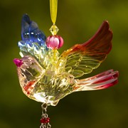 Zaer Ltd. International Five Tone Hanging Acrylic Chickadee Ornament with Beaded Tassel in 6 Asst Colors ZR503117 View 6