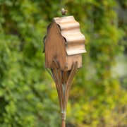 Zaer Ltd. International 62.6" Tall Cottage Style Birdhouse Garden Stake in Antique Copper LS213029 View 6