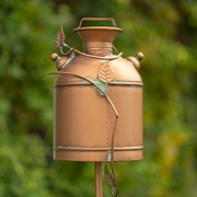 Zaer Ltd. International 63" Tall Old Style Milk Can Birdhouse Garden Stake in Antique Copper LS213034 View 6