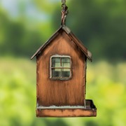 Zaer Ltd. International Hanging Iron Bird Feeder with Antique Copper Finish "Cottage" LS213033 View 6