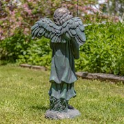 Zaer Ltd International 39" Tall Magnesium Angel Statue Holding Dog in Antique Bronze "Kaileigh" ZR341239-BZ View 6