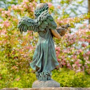 Zaer Ltd International 39" Tall Magnesium Angel Statue with Birdbath in Antique Bronze "Jazmin" ZR341439-BZ View 6