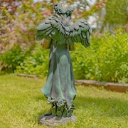 Zaer Ltd International Pre-Order: 39" Tall Magnesium Angel Statue Holding Cat in Antq. Bronze "Nicole" ZR341539-BZ View 6