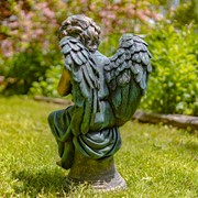 Zaer Ltd International 28" Tall Magnesium Angel Statue Sitting and Praying in Antique Bronze "Evie" ZR311828-BZ View 6