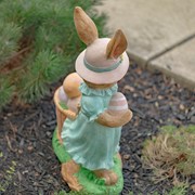 Zaer Ltd. International 24" Tall Rabbit Garden Statue with Easter Basket & Sun Hat "Anna Mae" ZR342126 View 6