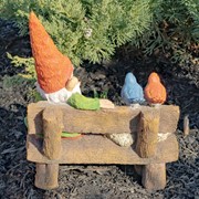 Zaer Ltd. International 15.35" Tall Spring Garden Gnome with Welcome Sign, Birds and Birdbath ZR244715 View 6