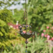 Zaer Ltd. International Pre-Order: Set of 6 Animal Hanging Umbrella Birdfeeder Wind Chimes in Copper ZR777107-CPS View 6