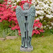 Zaer Ltd International Pre-Order:47" Tall Standing Magnesium Angel Holding Heart in Bronze "Evangeline" ZR228647-BZ View 6