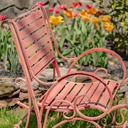 Zaer Ltd. International "Monte Carlo 1968" Iron Rocking Arm Chair in Flamingo Pink ZR821302-PK View 6