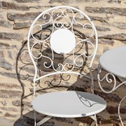 Zaer Ltd. International "Le Chardenoux 1908" Three Piece Metal Bistro Set in Antique White ZR200502-3-AW View 6