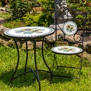 Zaer Ltd. International "Odessa" Round Mosaic Bistro Set ZR852484-94-SET View 6