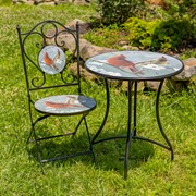 Zaer Ltd. International "St. Louis" Round Mosaic Bistro Set ZR852320-30-SET View 6