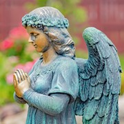 Zaer Ltd International Pre-Order: 36" Tall Praying Magnesium Angel Statue in Antique Bronze "Gabriella" ZR252316-BZ View 6