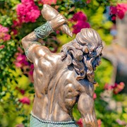 Zaer Ltd. International Pre-Order: 52" Tall Magnesium Merman Garden Statue w/ Seashell Spyglass "Peter" ZR343252-BZ View 6