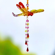 Zaer Ltd. International Five Tone Acrylic Dragonfly Ornaments with Beaded Tassel in 6 Assorted Color ZR520617 View 6