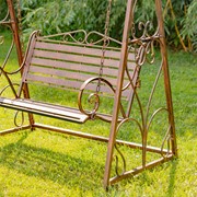 Zaer Ltd. International "Monte Carlo 1968" 91" Tall Iron Swing Bench in Antique Bronze ZR821307-BZ View 6