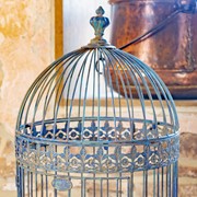 5H0492 Bird Cage Decoration 40x32x60 cm Blue Wood Rectangle Decorative  Birdcage