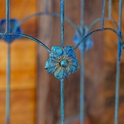 Zaer Ltd. International Pre-Order: Set of 2 Victorian Style Iron Birdcage Planters in Blue "London 1820" ZR200525-BL View 6