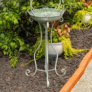 Zaer Ltd. International Pre-Order: 45" Tall Green Iron Birdbath with Ceramic Sailor Ball Accent "Mizu" ZR200534-GR View 6