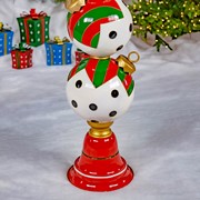 Zaer Ltd. International 6 ft. Tall Iron Christmas Ornament Tower with Black & White Polka Dots ZR220425 View 6