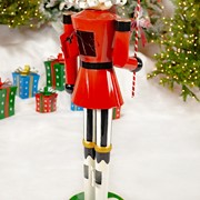 Zaer Ltd International 65" Tall Standing Iron Nutcracker with Candy Cane & LED Lights "Christopher" ZR220430 View 6