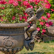 Zaer Ltd. International 36.5" Tall Large Magnesium Urn with Cherubs in Antique Bronze "Amorini" ZR410360-BZ View 6