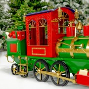 Zaer Ltd. International 5.85ft. Long Medium Christmas Train with Cart & Lanterns "Blessed Bullet" ZR200555-RG View 6