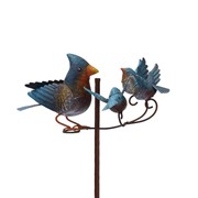 Zaer Ltd International 49" Tall Momma Bird & Babybirds Metal Garden Stake "The Bluebirds" ZR120339 View 6