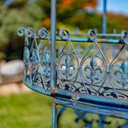 Zaer Ltd. International "La Rochelle" Parisian Inspired Flower Cart with Fleur-de-lis Details in Blue ZR200424-BL View 6