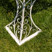 Zaer Ltd. International 10.6ft. Tall Eiffel Tower-Inspired Two-Tiered Metal Plant Stand in Antique White ZR220883-AW View 6