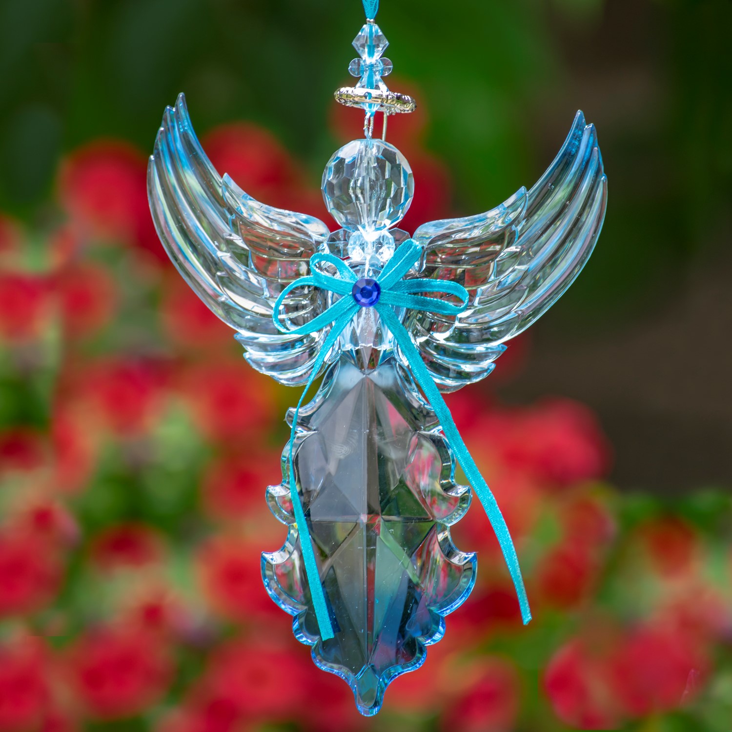 SUNNYCLUE 1 Box 30pcs Angel Charms Chakra Beads Gemstone Angel Charm Lampwork Millefiori Glass Flower Round Bead Amethyst Crystal