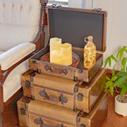 Zaer Ltd International Set of 3 Natural Bamboo Finished Suitcase Decor ZR110002 View 7